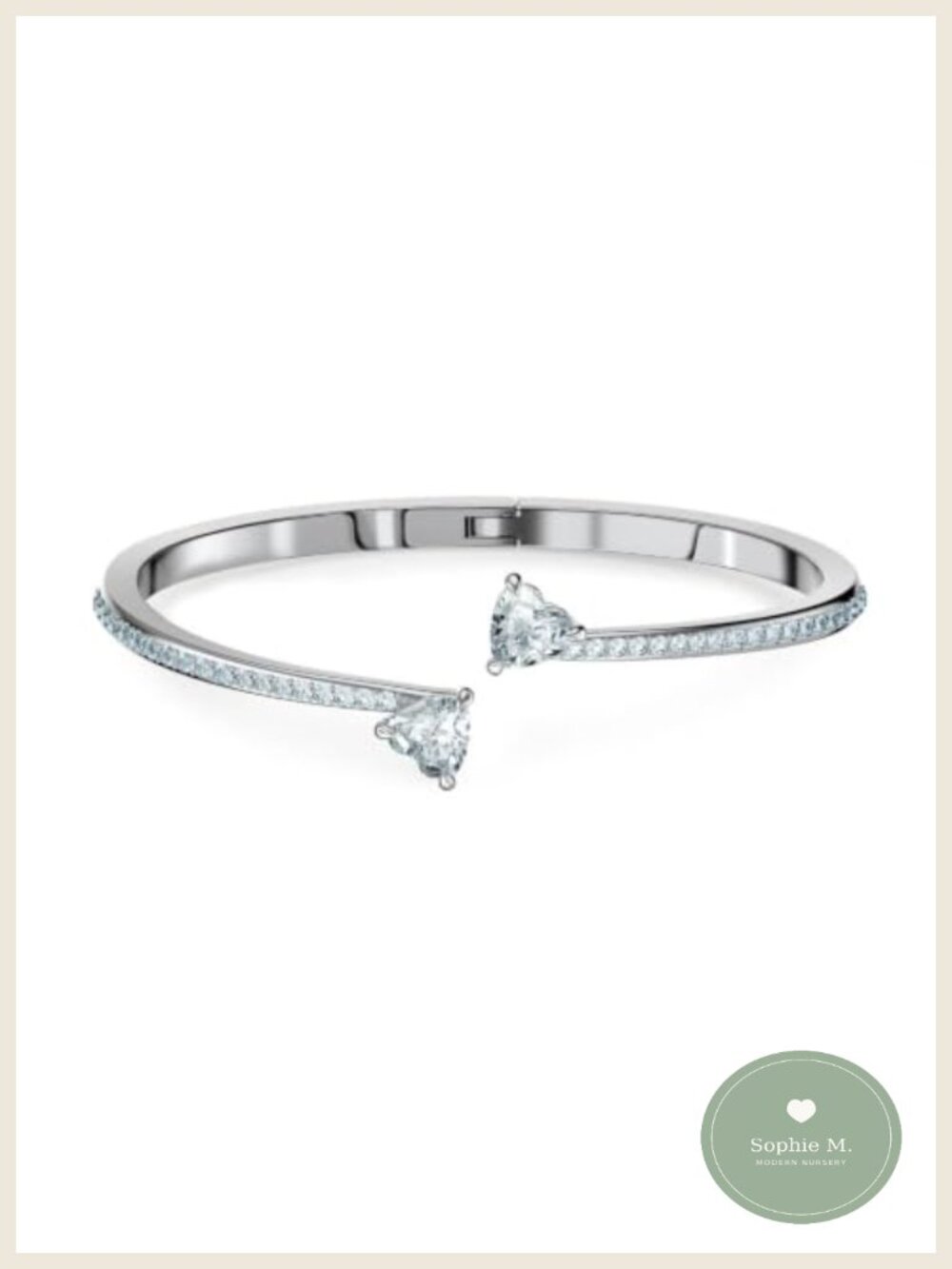 Swarovski Soul Heart Bangle Bracelet Rhodium Finish Crystal Jewelry